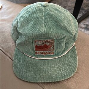 Patagonia Mint Corduroy Hat with Red Patch